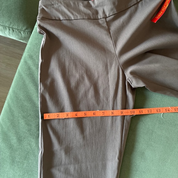 NWT Krazy Larry pull on stretch ankle pants in brown stretch S 6 - Picture 9 of 11